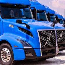 Brite Logistics Chicago Blue new modern trucks Volvo tractors OTR dry van; carrier; trucking company; transport company;