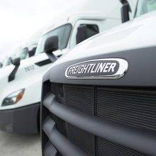 Brite Logistics White modern truck Freightliner OTR dry van; carrier; dry van; transport company; trucking company